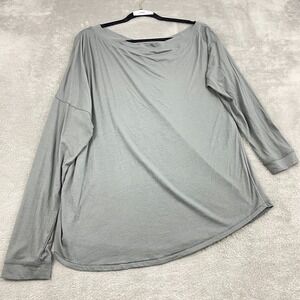 Universal Standard Dolci Top Women 10/12 Gray Pima Cotton Asymmetrical Lagenlook